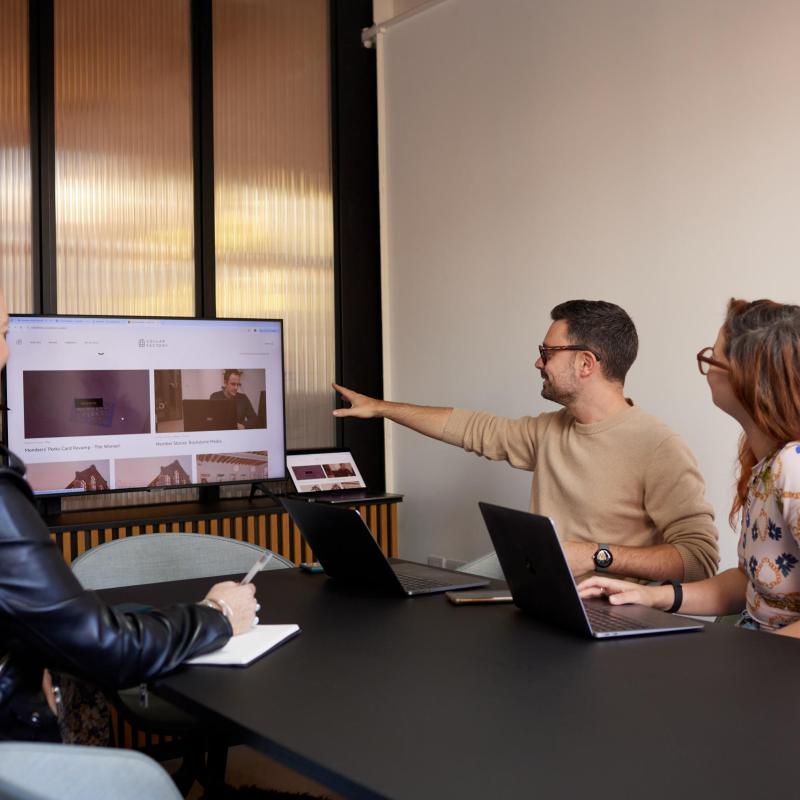 A meeting room at Collar Factory, Taunton.